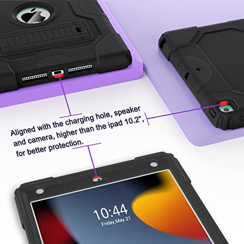 ZoneFoker for iPad 9th Generation Case, iPad 8th 7th Generation Case, iPad 10.2 Inch 2021/2020/2019 Case, Heavy Duty Rugged Shockproof Protective Cover with Kickstand Black by ZoneFoker - Image 5