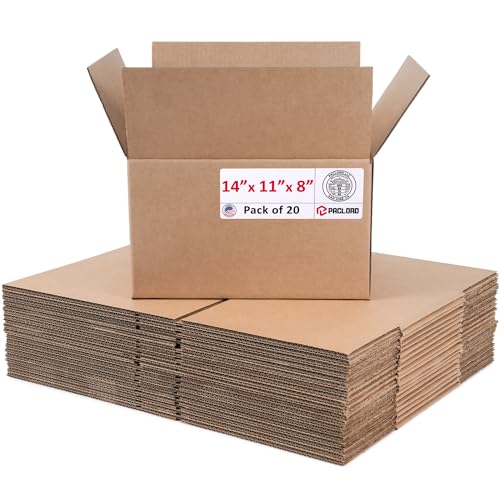 Image of Medium Cardboard Boxes 14 inchL x 11 inchW x 8 inchH (Pack of 20) - USA-Made Packing Boxes for Moving, Shipping, or Storage - USPS, UPS, FedEx Approved - Professional Packing Supplies for Moving | USA-Made Packing Boxes for Moving, Shipping, or Storage - USPS, UPS, FedEx Approved - Professional Packing Supplies
