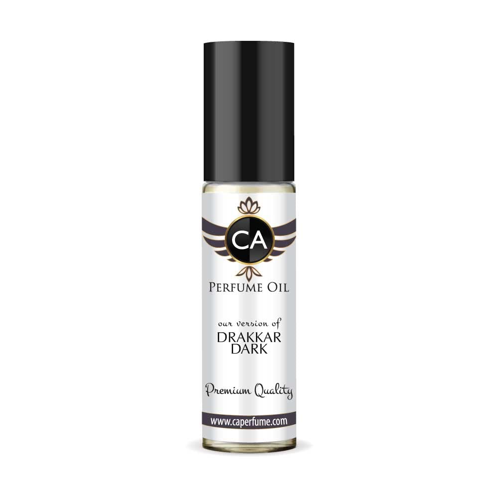 CA PerfumeImpression of G. Laroche Drakkar Dark For Men Replica Fragrance Body Oil Dupes Alcohol-Free Essential Aromatherapy Sample Travel Size Concentrated Long Lasting Attar Roll-On 0.3 Fl Oz/10ml
