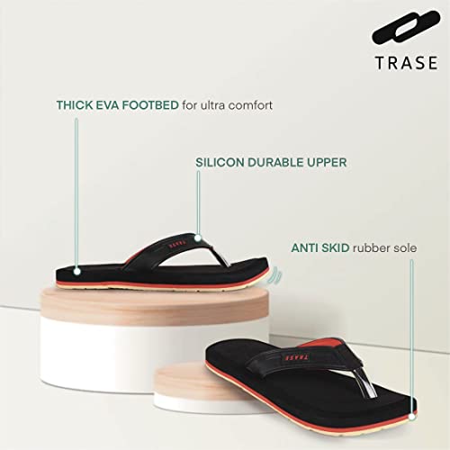 Image of TRASE Men's Flip-Flops & Slippers | Light weight Home Slippers for Men | Comfortable, Cushioned, Shock Absorbent & Long Lasting Chappals| Water-resistant Slippers Flip Flops For Men