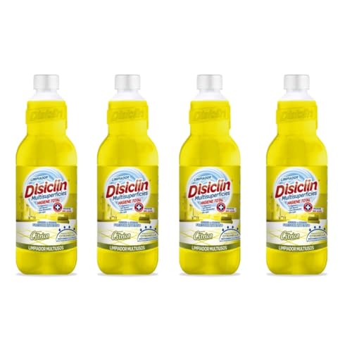 Disiclin Limpiador Multisuperficies Citronela – Pack de 4 x 1 L | Acción Total Concentrada | Efecto Burbuja y Perfume Duradero