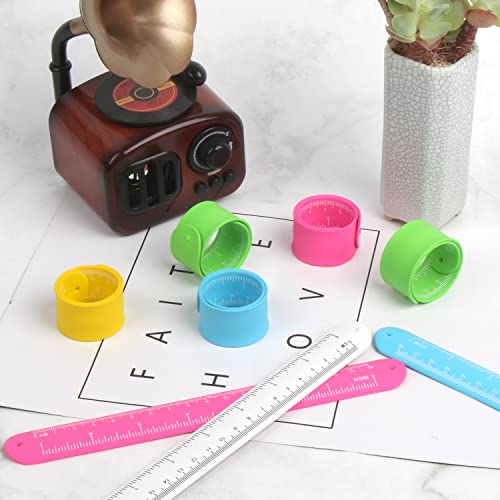 Foimas 20Pcs Ruler Slap Bracelets For Kids,Silicone Snap Bracelet Wristband For Boys Girls Party Favor Supply Classroom Prize #TOP4