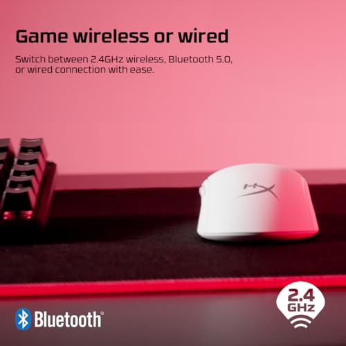 HyperX Pulsefire Haste 2 Wireless Gaming Mouse for PC 26K Sensor | Native DPI of up to 26,000 | Tracking speed of up to 650 IPS | Smooth, low-friction skates NGENUITY Software