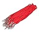 KANDINSKY Schlüsselbänder Lanyards unbedruckt, Rot, mit Verschluss, 12 mm Breite (50 Stück)