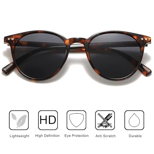 Small Round Polarized Sunglasses for Women Men Compact Vintage Style UV400 Protection Classic Lightweight4
