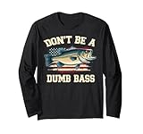 Photo Gallery classic don t be a dumb bass funny fishing bandiera usa maglia a manica Photo Gallery classic don t be a dumb bass funny fishing bandiera usa maglia a manica
