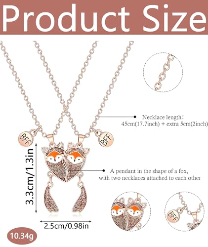 Image of CartHome 2Pcs Best Friend Necklace, Friendship Necklace for Girls Matching Necklace, Express Sisterhood and Friendship for Best Friends, Birthday Anniversary Friendship Celebration