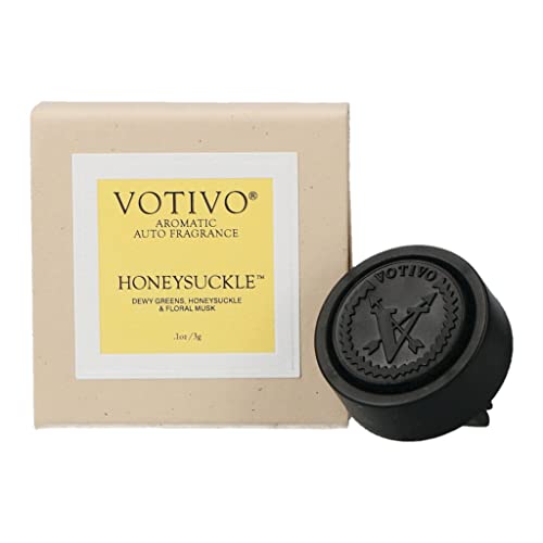 Votivo Aromatic Highly Fragranced Auto Vent Clip Car Air Freshener-Honeysuckle
