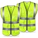95Street Chaleco Reflectante,2 Pack Chalecos de Seguridad,Chaleco Reflectante de Seguridad Reflectante Alta Visibilidad Chaleco con cremallera con Bolsillos para Trabajos al Aire Libre,Caminar-Unisex