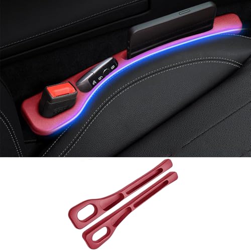 FDCYQW 2 Pezzi Riempitivo Sedili Auto per Audi Q3 Sportback 2019-2022(No Computer Box), Riempimento Sedile Strisce Prova di Perdita Gap Filler Gap Seggiolino Accessori,A/Red