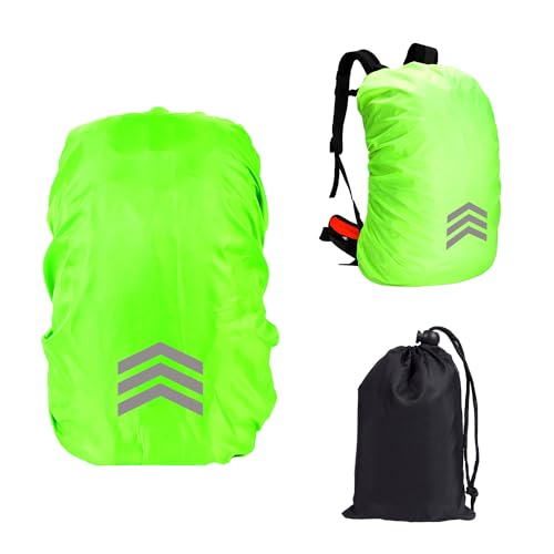 NyxSeat 1 funda de mochila, 1 bolsa de almacenamiento negra, funda impermeable para la lluvia, mochila escolar, mochila con flecha reflectante, funda de tela Oxford (verde)