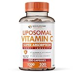 Wholesome Wellness Liposomal Vitamin C Capsules (200 Pills 1500mg Buffered) High Absorption, Immune System & Collagen Booster, High Dose Fat Soluble Immunity Support Ascorbic Acid, Natural Vegan