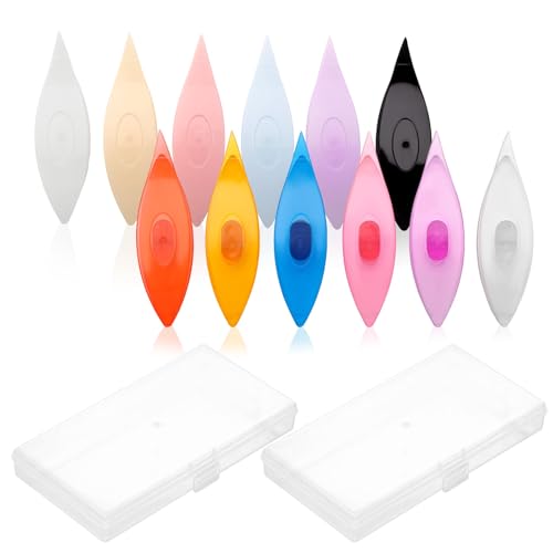 ZJRDYYK 12PCS Plastic Tatting Shuttles, Tatting Shuttle Kit for Beginners, Plastic Weaving Shuttle for Lace-Making DIY Hand Craft Tool Knitting Arts