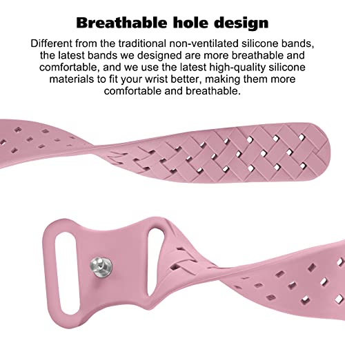 Image of Silicone Braided Weave Bands Compatible with Apple Watch 38mm 40mm 41mm 42mm 44mm 46mm 45mm 49mm, Replacement Sport Breathable Strap for iWatch Series 11 /10 /9 /8 /7 /6 /5 /4 /3 /2 /1 Ultra SE, Yoga Pink