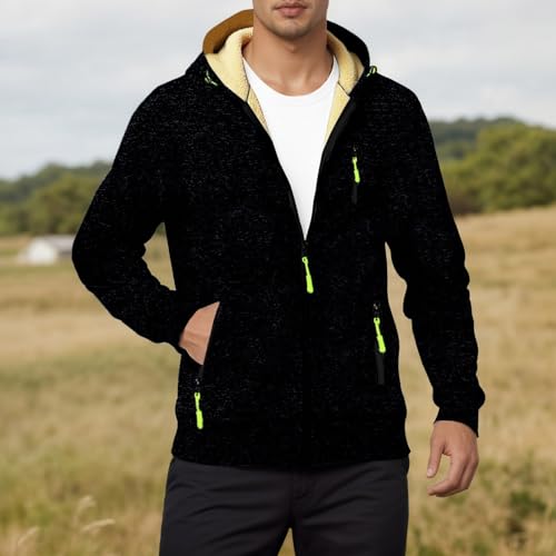 Mens Jacket Zip Up Fleece Thick Jacquard Cardigan Slim-Ft Sport Jackets - image 2