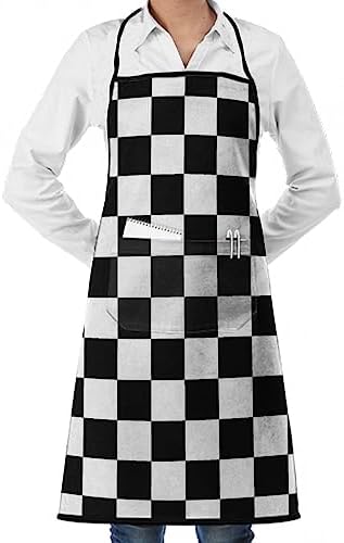 Men Women Kitchen Cooking Apron, Adjustable with Pockets Chef Bib...