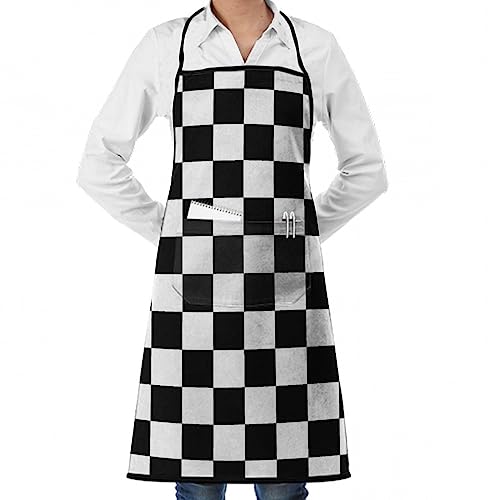 Men Women Kitchen Cooking Apron, Adjustable with Pockets Chef Bib...