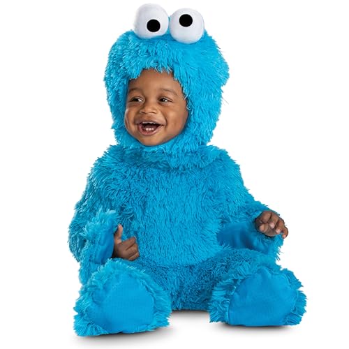 Disguise Sesame Street Cookie Monster Extra Deluxe Plush Costume, Official Cookie Monster Halloween Outfit, Small (2T) - image 1