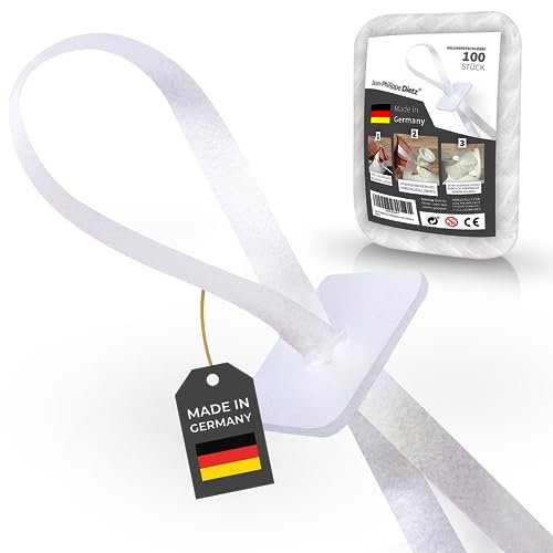 100 Ballonverschlüsse Helium mit Polyband weiss | Made in Germany | Ballonband mit Schnellverschluss | Ballonverschluss Ballonbänder | Jean-Philippe Dietz Luftballonverschlüsse