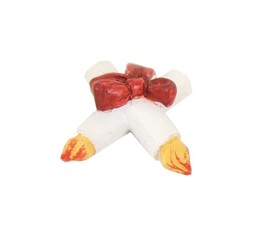 FADEDA Velas cruzadas – Hlg. Blasius/altura: 2 cm/pintadas a mano/detalladas figuras de belén – Decoración de mesa de Navidad accesorios para belén