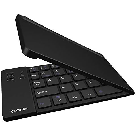 Cellet Folding Bluetooth Keyboard with Tablet Stand Compatible with Smartphone, Android, Tablets, Laptops, iPhone Xs Max Xr Xs X 8 8+ Samsung Galaxy S10 S10e S10Plus Google Pixel 3 XL Cover