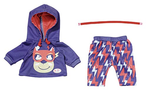 Zapf Creation 830819 BABY born Happy Birthday Gast Outfit - Puppenoutfit mit blauem Hoodie, mit Blitzen bedruckter Hose… – Bild 3