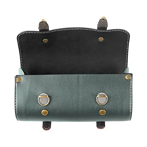 Bolsa lateral impermeable para horquilla de motocicleta YIBO, bolsa rápida de liberación, bolsa de herramientas pequeña de cuero verde miniatura 4