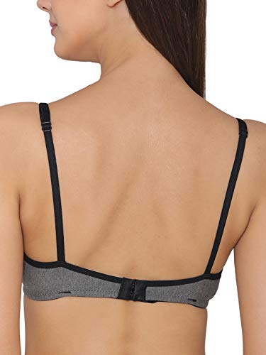 Image of Clovia Women's Cotton Solid Non-Padded Full Cup Wire Free T-Shirt Bra - Dark Grey