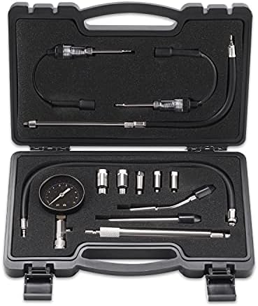 Lichamp 12pcs Compression Tester Adapter Kit with Spark Tester, Automotive Engine Cylinder Leak Down Compression Test Motor Pressure Gauge