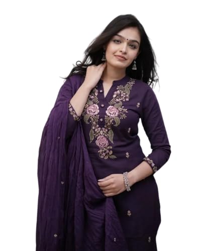 Image of piludi Embroidered Designer Kurta Set for Women | Kurta Pant with Dupatta | Lightweight, Soft and Comfortable Outfit Designed for a Clean and Modern Everyday Look