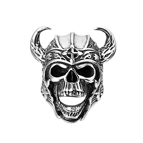 Bague crâne de guerrier viking en acier inoxydable 316L massif de qualité premium
