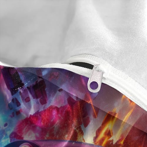 Housse de couette manette de jeu 220x240 parure lit 3 pièces imprimé 3D vortex adulte - 8