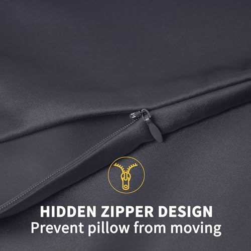 ZIMASILK 100% Pure Mulberry Silk Pillowcase for Hair and Skin Health,Soft and Smooth,Both Sides Premium Grade 6A Silk,600 Thread Count,with Hidden Zipper,1pc (Queen 20''x30'',Dark Gray) - Thumbnail 7