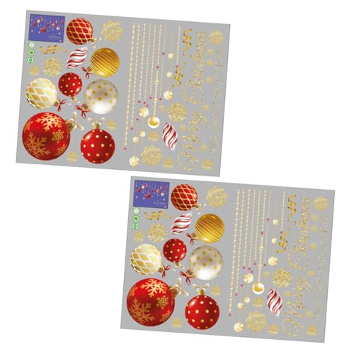 OATIPHO Adhesivos para Decoración Navideña en Paredes Lisas, 2 Calcomanías de Vinilo Bolas Rojas, Ideales para Fiestas y Eventos