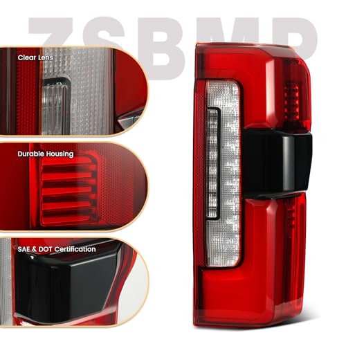 Image of Halogen Upgrade LED Tail Liaht W /BSD Pair Compatible with 2023 2024 2025 Ford F250 F350 Super Duty Rear Light Accessories Rear Brake Lamp Pair