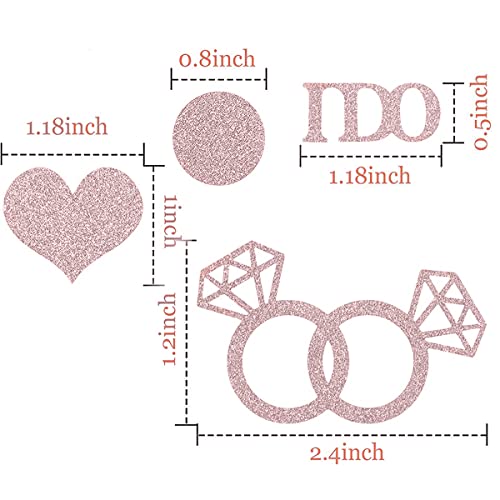 Image of Rose Wedding Table Confetti, Bridal Shower Decorations Bride to Be Confetti Glittering Diamond Ring I Do Engagement Party Table Scatter, 100pcs (Pack of 2)