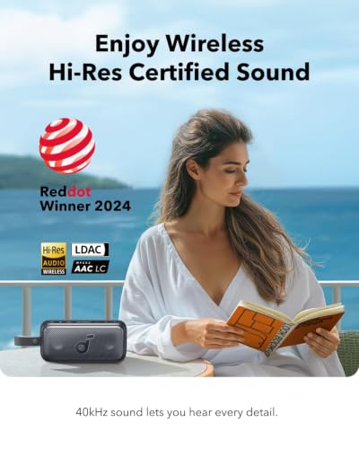 Image of soundcore Motion 300 by Anker, Bluetooth Speaker, Wireless Hi-Res Portable Speaker, IPX7 Waterproof, BassUp, Bluetooth 5.3, 30W Stereo Sound, 13H Playtime for Home, Shower, Outdoor, and Travel - Green