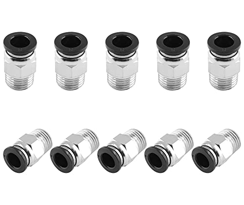 Qjaiune GB1070643 10Pcs Male Straight Push To Connect Fittings 8Mm Tube Od X 1/4 Inch Npt Thread thumb #1