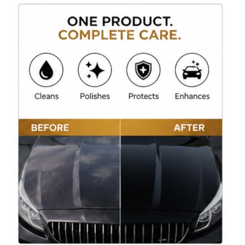 Image of CAR SAAZ Premium All-in-One Car Polish Spray 200ml - Deep Gloss Shine, UV Protection & Long-Lasting Finish | Multi-Surface Car Care Solution with Sponge Applicator
