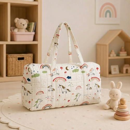 Image of MOM'S HOME New born Baby Organic cotton Travel Bag- Diaper Multipurpose Carry bags for Mothers | Pack -1 |