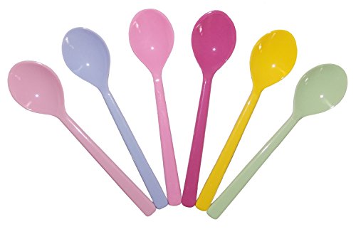 Rice - Cucchiaino in melamina, 6 colori assortiti