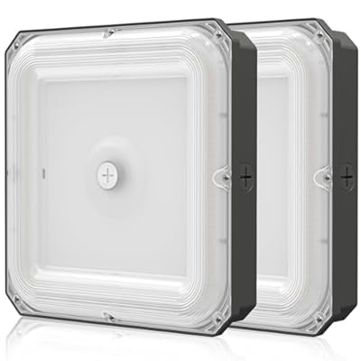 CINOTON 100W LED Canopy Lights 14000LM, Commercial LED Shop Lights 120Vac, Outdoor IP65 Waterproof High Bay for Garage Carport Warehouse Gas Station Ceiling, 5000K Daylight FCC-Listed 2 Pack