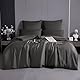 MH MYLUNE HOME 100% Tencel™ Lyocell Bettwäsche-Set 135x200 Eukalyptus Bettwäsche Sommer 2tlg. Atmungsaktiv gegen Schweiß, Hypoallergen, Klimaregulierend, 1 Bettbezug & 1 Kissenbezug 80x80, Dunkelgrau