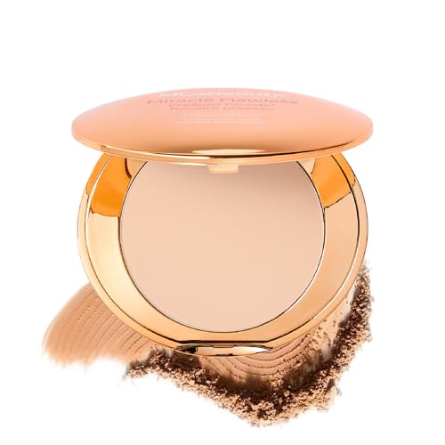 MCoBeauty - Miracle Flawless Pressed Powder - 1 Light Shade - Pressed Compact Setting Powder with Rose Flower Extract and Sweet Almond Oil - Blurring & Smoothing Skin Finishing Makeup