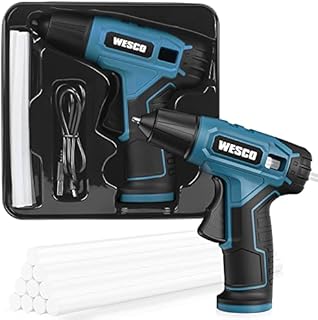 Cordless Glue Gun, WESCO 3.6V Hot Glue Gun with 10pieces Glue Stick 7mm, Micro USB Charge with Indicator, Fast Heat Up, Safe Anti-Leaking Nozzle for DIY, Gift Wrapping, Craft, Repairs/WS2020K