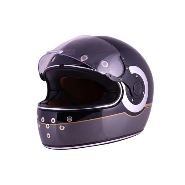 Royal Enfield RF1 FF Meteor Full Face Helmet | Certification: ISI & DOT | Added Safety: High Strength 3 Piece EPS | Outer Shell: High Impact Grade ABS | 4 Metal Mesh Intake Vents | Black XL