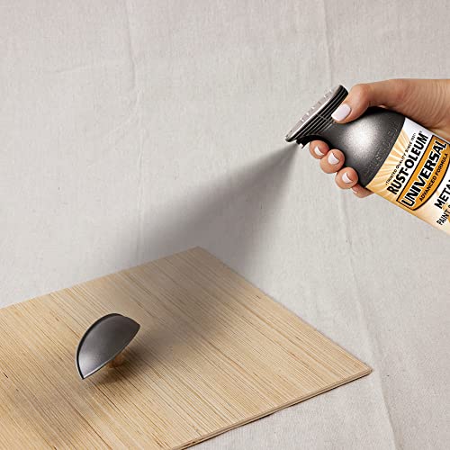 Image of Rust-Oleum 271474 Universal All Surface Metallic Spray Paint, 11 oz, Flat Antique Nickel (Pack of 2)
