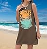 Sun Salt Sand Coconut Tree Tank Mini Dress for Women Sleeveless Beach Praty Shirts Summer Vacation Short Mini Dresses(Medium,Brown) #1