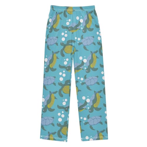 Boys' Pants Cartoon Turtles Bubbles Blue Green Long Bottoms Jogger Pants Elastic Waist Trousers with Pockets S-XL