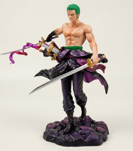 Image of Roronoa Zoro Action Figure 20 cm Anime Collectible Statue with Three Sword Style Battle Pose, Detailed PVC Figure for Desk Decor, Display Shelf & Anime Fans (Zoro Standing)